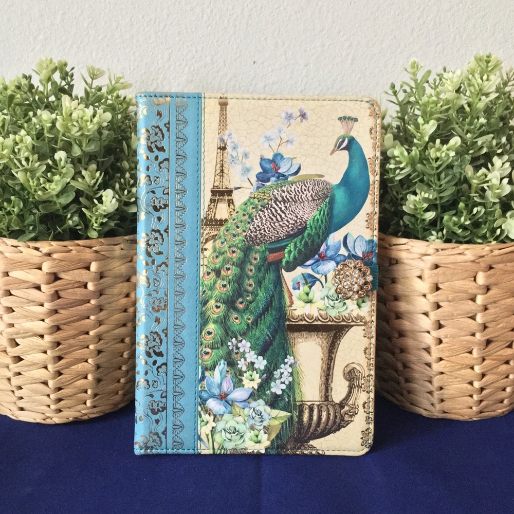 Vegan Leather Embellished Peacock Notebook